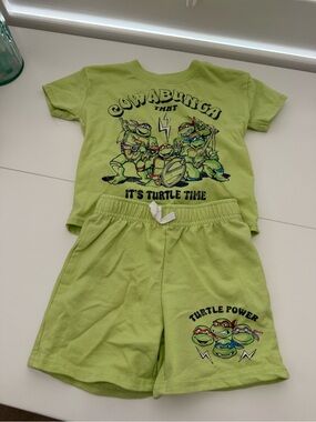 Ninja Turtles Kids Lime Green Set - Turtle Power